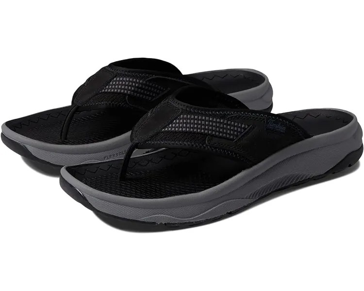 Сандалии Florsheim Tread Lite Thong Sandal, цвет Black Knit/Nubuck/Gray Sole