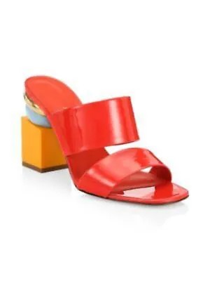 SALVATORE FERRAGAMO Женские красные кожаные сандалии без шнуровки с двойным ремешком Lotten 6 B
