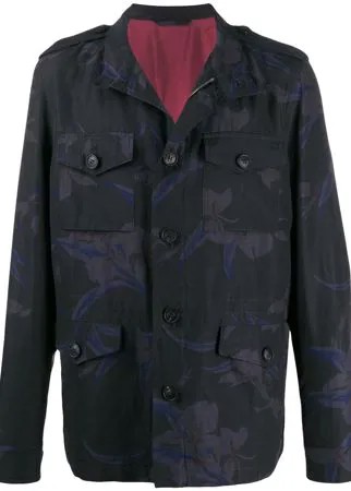 ETRO пальто с потайной молнией и цветочным принтом