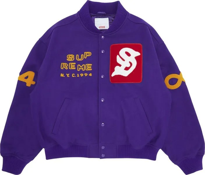 Куртка Supreme Tourist Varsity Jacket 'Purple', фиолетовый