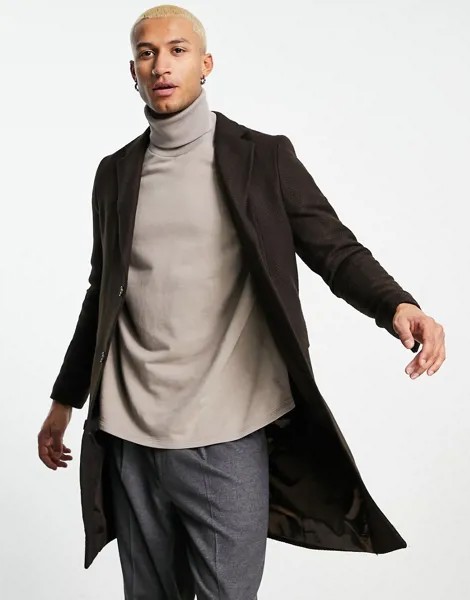 Шерстяное пальто Bolongaro Trevor Mallard-Коричневый цвет