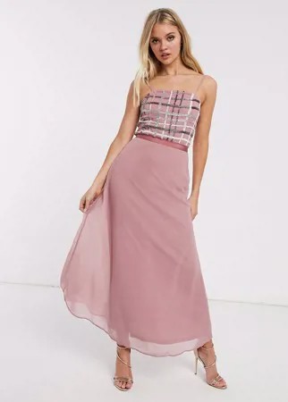 Платье-комбинация миди Frock & Frill-Розовый
