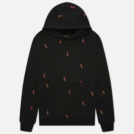 Мужская толстовка Jordan Essentials Jumpman AOP Fleece Hoodie, цвет чёрный, размер S