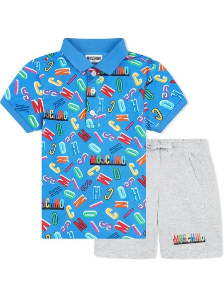 Moschino Kids комплект из рубашки поло и шортов