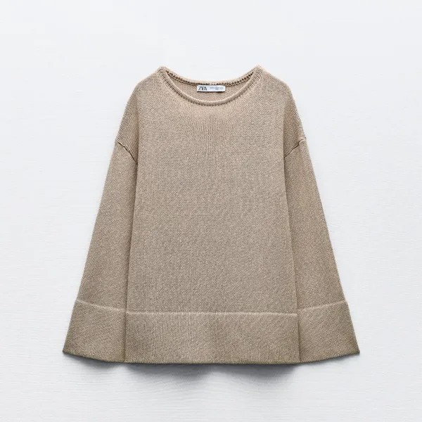 Свитер Zara Plain Knit, бежевый