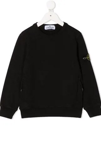 Stone Island Junior толстовка с круглым вырезом и нашивкой-логотипом