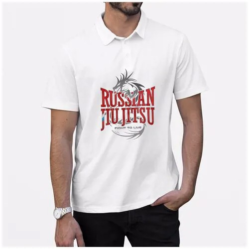 Рубашка- поло CoolPodarok Russian jiu jitsu (Россия джиу джитсу)