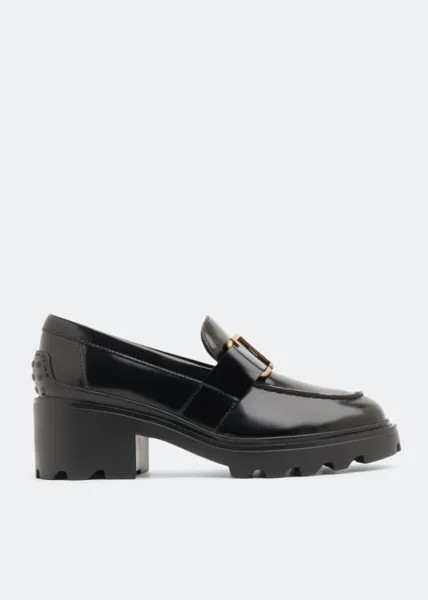Лоферы TOD'S Platform leather loafers, черный