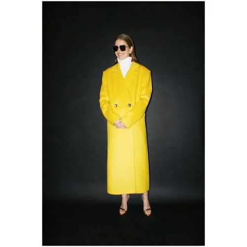 Двубортное пальто оверсайз LESYANEBO Желтый