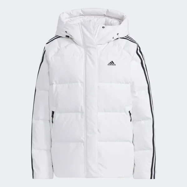 Пуховик Adidas Professional Sports Outdoor 3-stripes, белый/черный