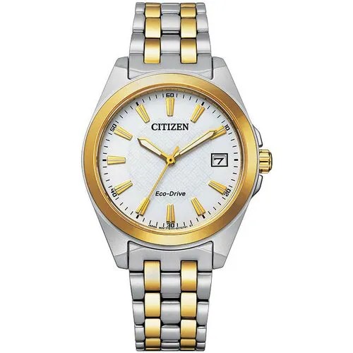 Наручные часы CITIZEN Японские наручные часы Citizen EO1214-82A, белый, серебряный