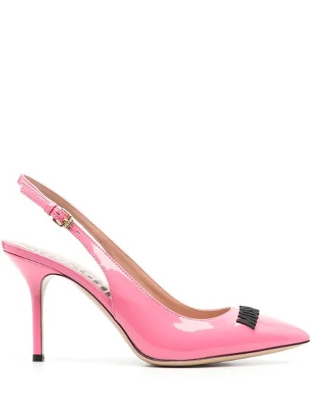 Moschino лакированные туфли с логотипом, розовый