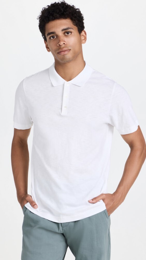 Поло Theory Bron Cosmos Slub Cotton, белый