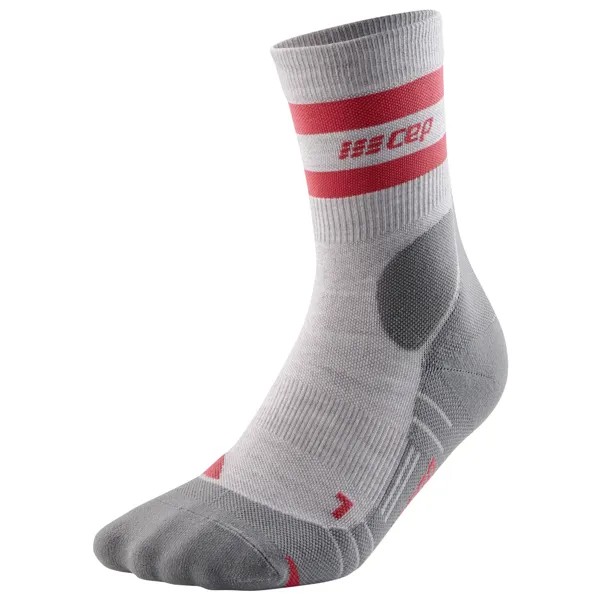 Походные носки Cep Hiking 80's Socks Mid Cut, цвет Light Grey/Red