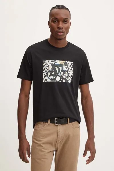 Хлопковая футболка PS Paul Smith, черный