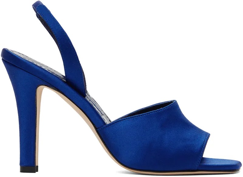 Синие босоножки на каблуке Clotilde Manolo Blahnik