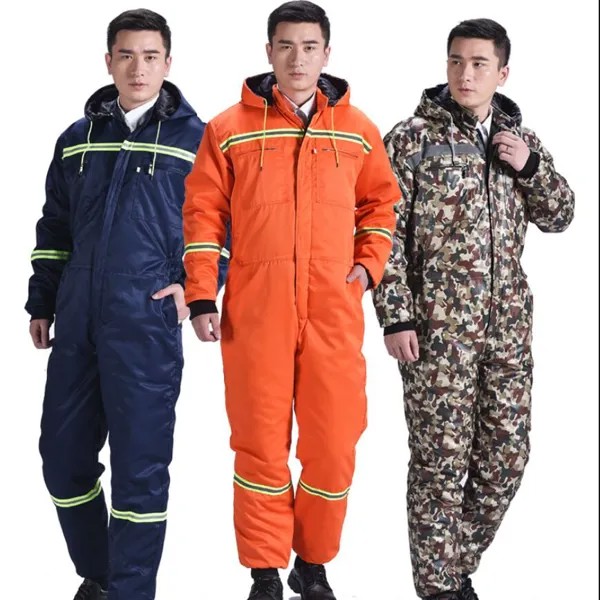 Зимние рабочие хлопковые комбинезоны M-4XL для мужчин, утепленный комбинезон, рабочая одежда для строительства, защитная одежда для сиамског...