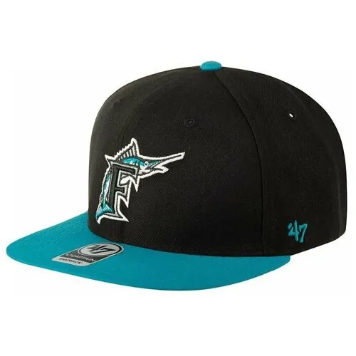 Бейсболка 47 BRAND арт. BCPTN-NSHTT28WBP Florida Marlins MLB (черный / голубой), размер ONE