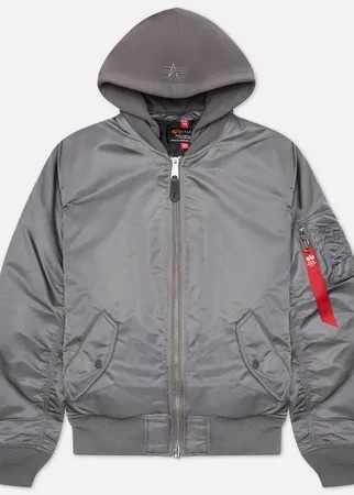 Мужская куртка бомбер Alpha Industries MA-1 Natus Hooded, цвет серый, размер M