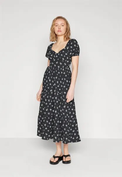 Дневное платье CORSET MIDI WITH OPEN BACK American Eagle, цвет true black