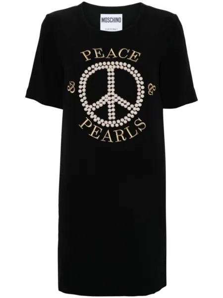 Moschino декорированное платье-рубашка, черный