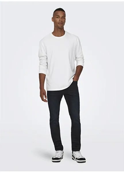 Узкие мужские джинсовые брюки с высокой талией 22026921_ONSLOOM SLIM BLUE BLACK 69 Only & Sons