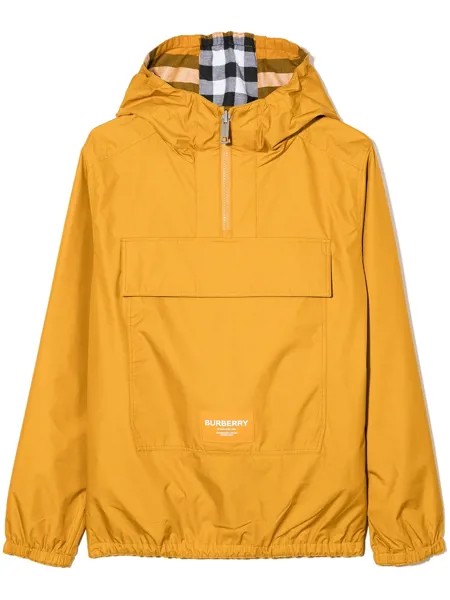 Burberry Kids двусторонняя куртка с нашивкой-логотипом
