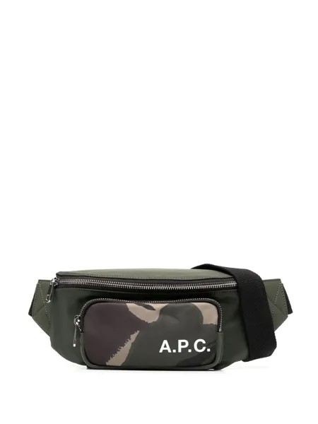 A.P.C. поясная сумка Camden с камуфляжным принтом