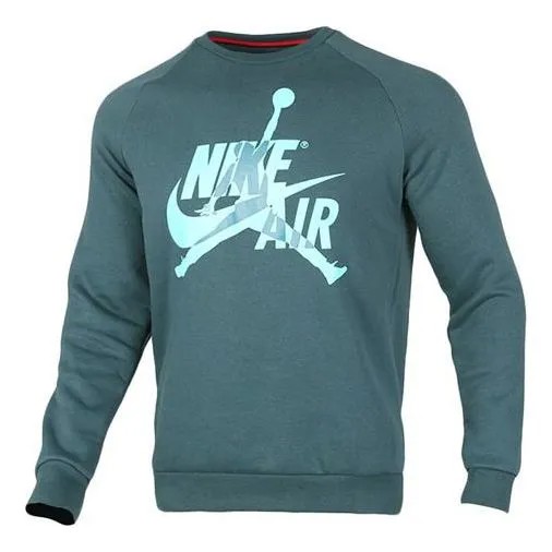 Толстовка Air Jordan Casual Sports Round Neck Pullover Fleece Lined Green, зеленый