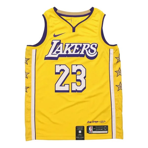 Майка Nike NBA City limited Basketball Vest SW Fan Edition 19-20 Season Lakers LeBron James 23 Yellow, желтый