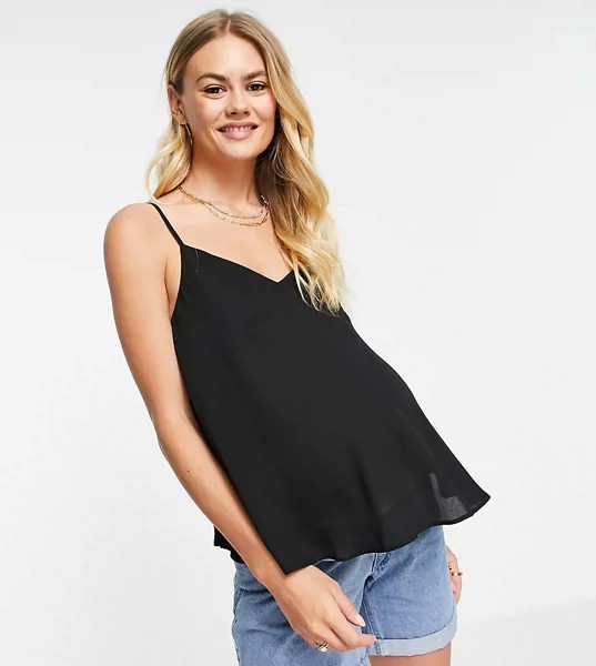 Черная майка с V-образным вырезом ASOS DESIGN Maternity-Черный цвет