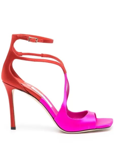 Jimmy Choo атласные босоножки Azia 95, розовый