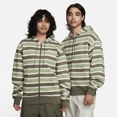 Худи Nike SB Full-Zip Fleece Skate Hoodie, цвет Coconut Milk/Oil Green/White