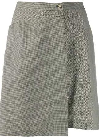 Alaïa Pre-Owned юбка 1980-х годов в ломаную клетку с запахом