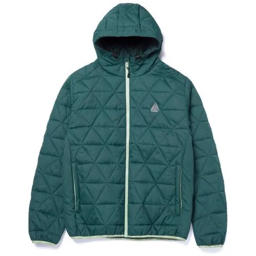 Куртка HUF демисезонная, капюшон, манжеты, размер M, зеленый