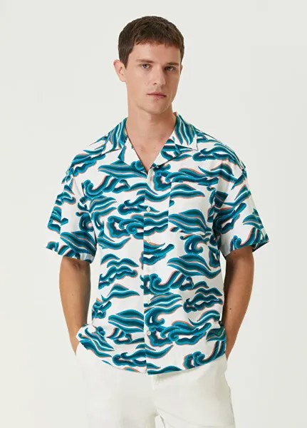 Рубашка с короткими рукавами и геометрическим узором Scotch & Soda, белый