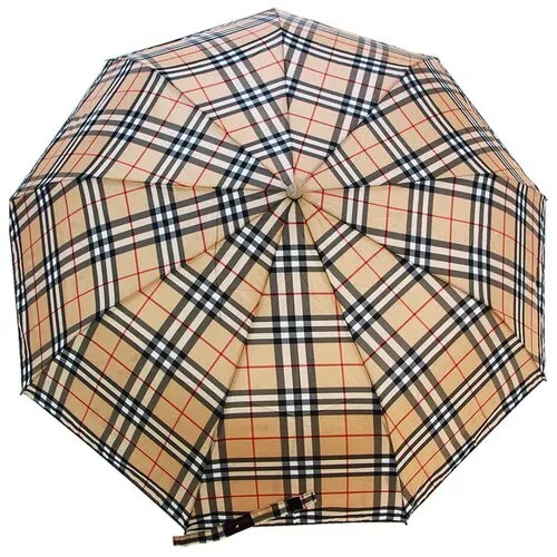 Женский складной зонт 3 сложения, полуавтомат, диаметр купола 105см