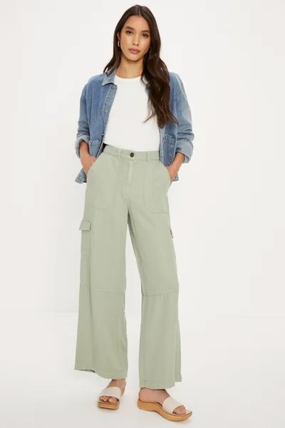 Широкие брюки Tencel Utility Oasis, зеленый