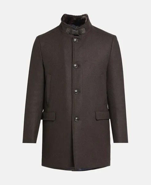 Шерстяное пальто Cinque, темно коричневый