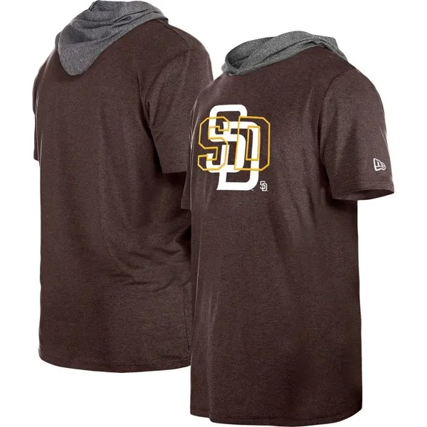 Мужская коричневая футболка с капюшоном San Diego Padres Team New Era