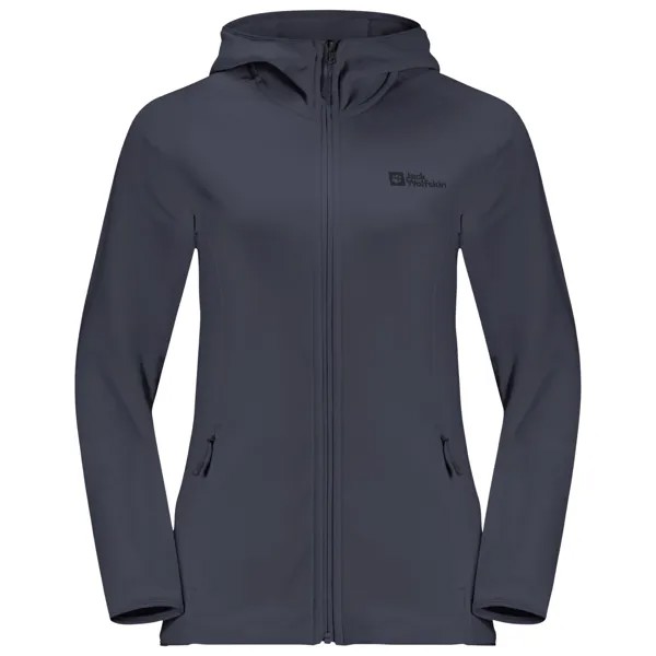 Флисовая жилетка Jack Wolfskin Women's Baiselberg Hooded Full Zip, цвет Graphite/Night Blue
