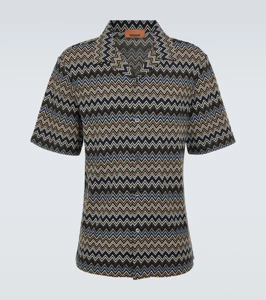 Рубашка для боулинга из хлопка с зигзагом Missoni, мультиколор