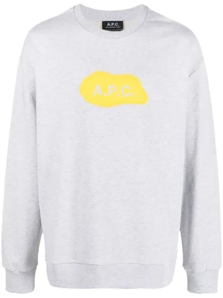 A.P.C. толстовка Alastor с эффектом разбрызганной краски, серый