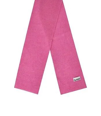 Женский шерстяной шарф Ganni Pink
