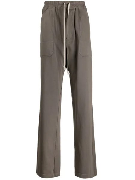 Rick Owens DRKSHDW прямые брюки с эластичным принтом, зеленый