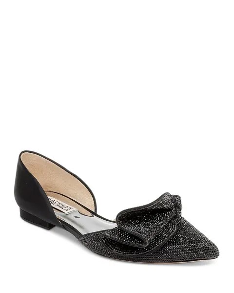 Женские туфли на плоской подошве Ileana D'Orsay с острым носком и украшением Badgley Mischka