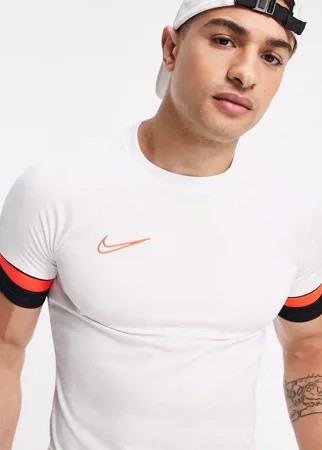Белая футболка с красной отделкой Nike Football Dri-FIT Academy 21-Белый