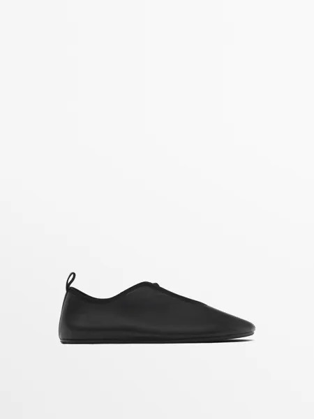 Мягкие эластичные балетки Massimo Dutti, черный