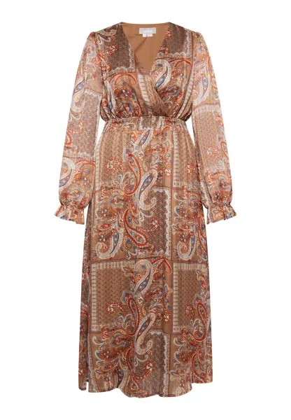 Платье Usha Maxi Mit Paisley Print, цвет Braun Mehrfarbig