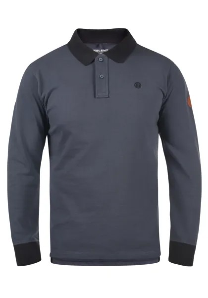 Лонгслив BLEND Langarm Poloshirt, синий